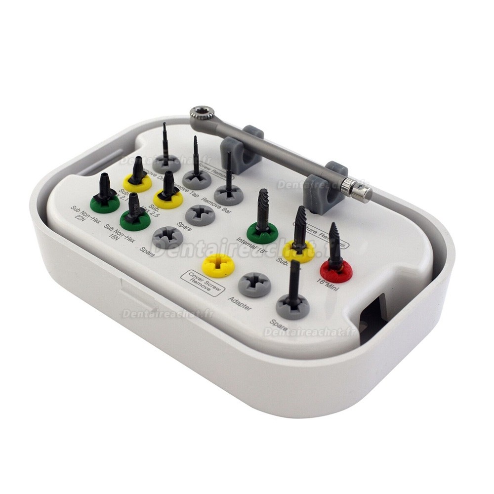 Fixation d'implant dentaire et kit extracteur de vis cassé