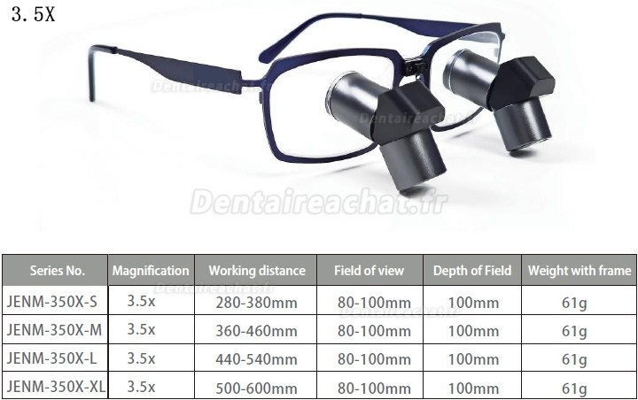Loupes binoculaires chirurgicales et médicales ergonomiques Micare JENM-350X ERGO TTL 3,5X