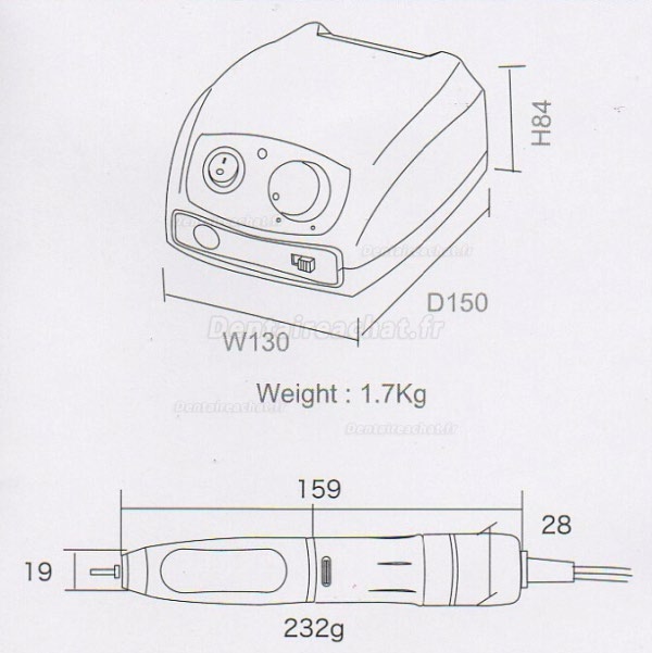 Saeshin STRONG 207B + 107 micromotor pièce à main 40.000 tr/min 300gf.cm